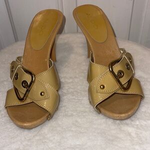 ALDO Women's Beige Buckle Heels